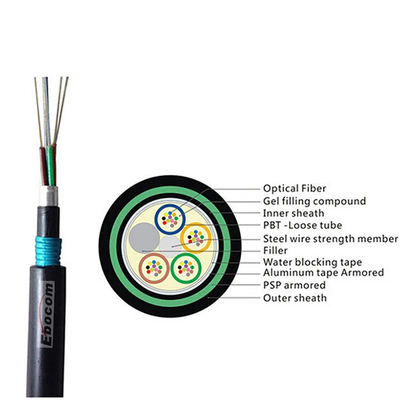 High quality  GYTA53 Fiber Optic Cable 60 core with G652D strength communication