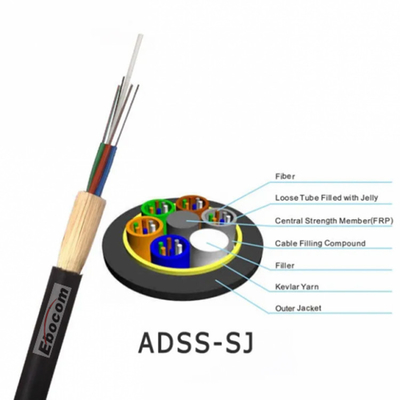 All Dielectric Self Supporting Fiber Optic Cable 24 Core Span 1000m FIBER TYPE G652D/G657A1 A2 For Network Infrastruction