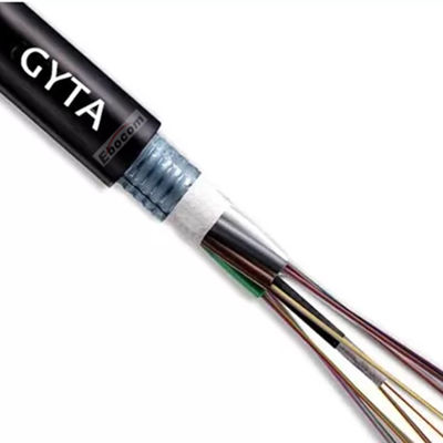 GYTA 24 Core Outdoor Fiber Optic Cable G652D Single Mode Loose Tube Stranded Aluminum Tape Armored UV-Resistant PE Sheath Ideal for Duct and Direct Buried Installations