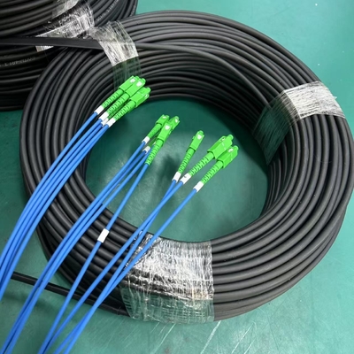 Pre-connected 1 Core G657A1 FTTH Drop Cable Patch Cord with SC UPC APC Connectors 50M 100M