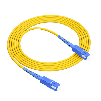 Simplex SC UPC G652D Singlemode 2,0mm Glasfaser-Patchkabel 3m PVC-Mantel Blau Langlebiger Stecker für Telekommunikationsanwendungen