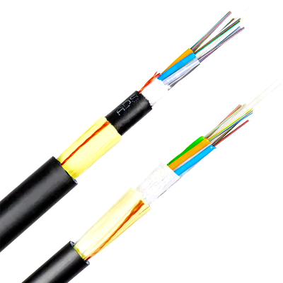 Ausgezeichnete Zugfestigkeit ADSS Glasfaserkabel 12-144 Kern Single Double Jacket für Netzwerkkommunikation
