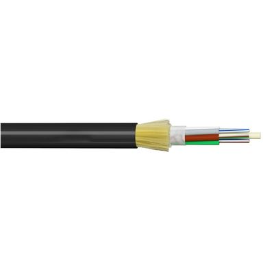 Single-Jacket ADSS 24-Kern-Glasfaserkabel, selbsttragend, volldielektrisch – PE-Mantel, schwarz, für Freiluftinstallation über große Spannweiten