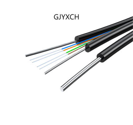 4 Core G657A1 Outdoor FTTH Drop Fiber Kabel GJYXCH mit 0,8mm Stahldraht Messenger